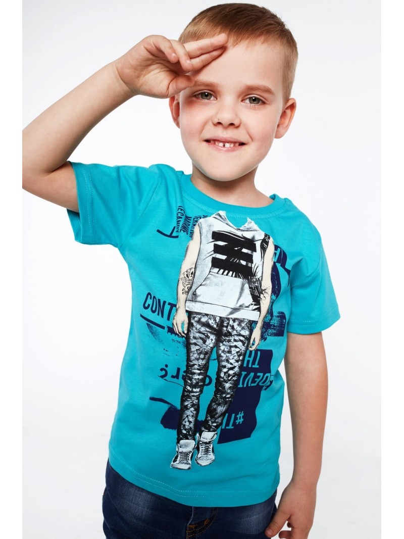 Boy\'s T-shirt with mint print NDZ4462 - Online store - Boutique